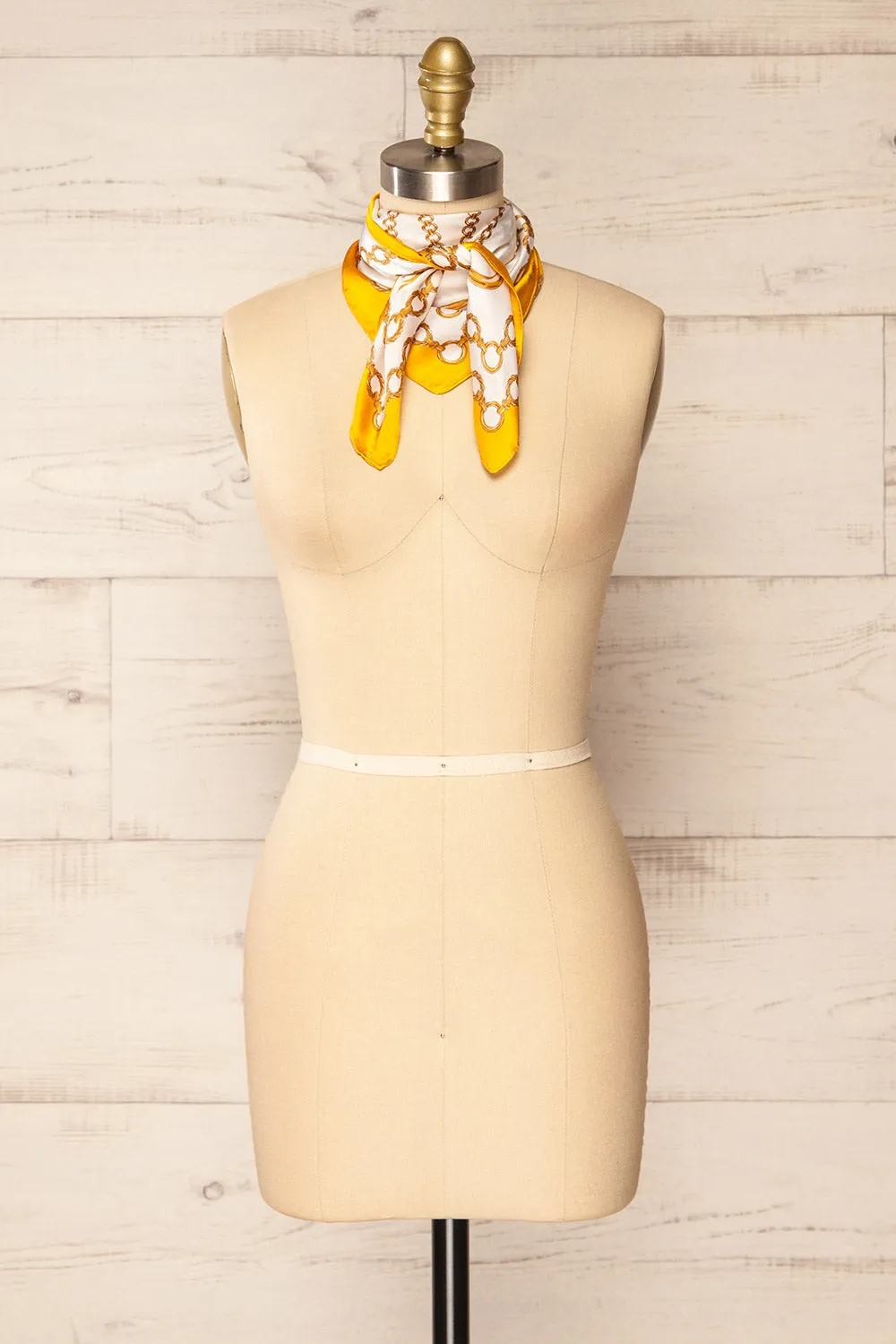 Pontevedra Yellow | Patterned Satin Scarf