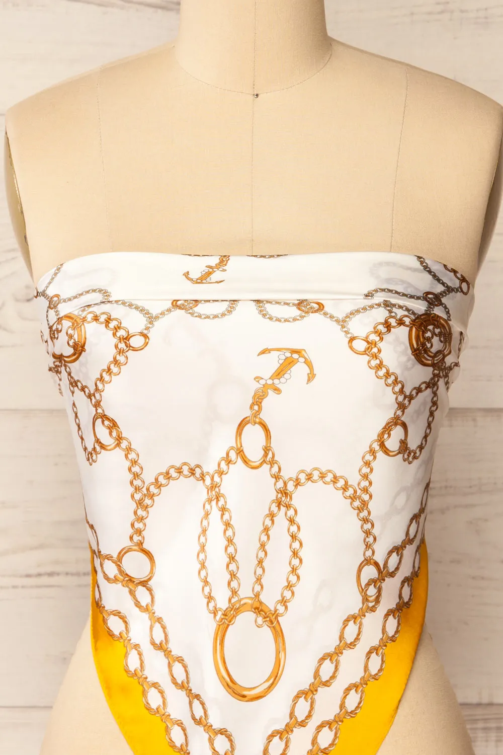 Pontevedra Yellow | Patterned Satin Scarf