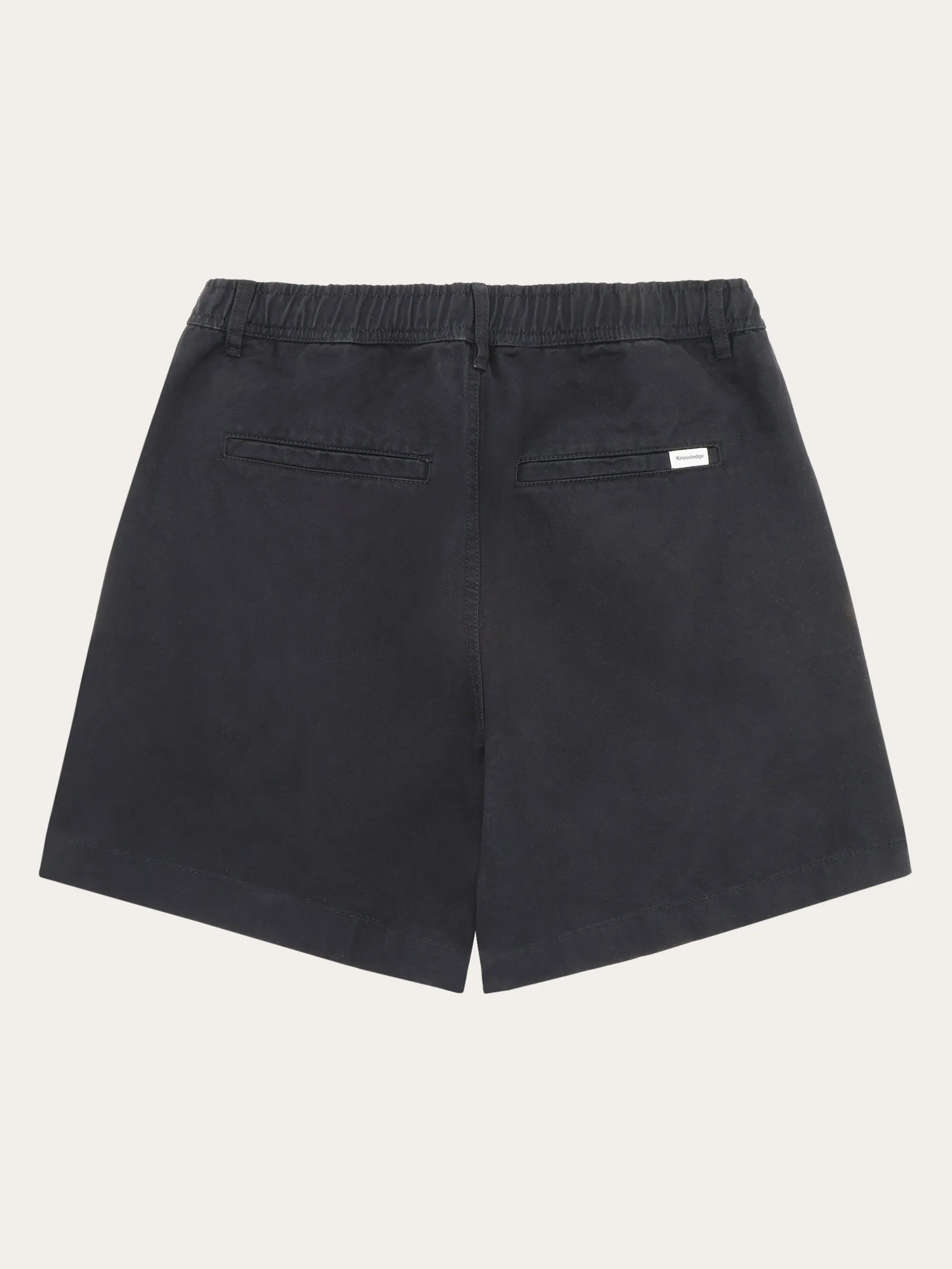 POSEY wide mid-rise twill shorts - GOTS/Vegan - Black Jet Knowledge Cotton