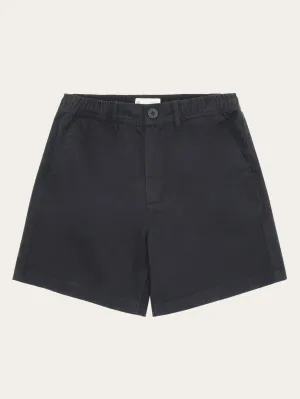 POSEY wide mid-rise twill shorts - GOTS/Vegan - Black Jet Knowledge Cotton