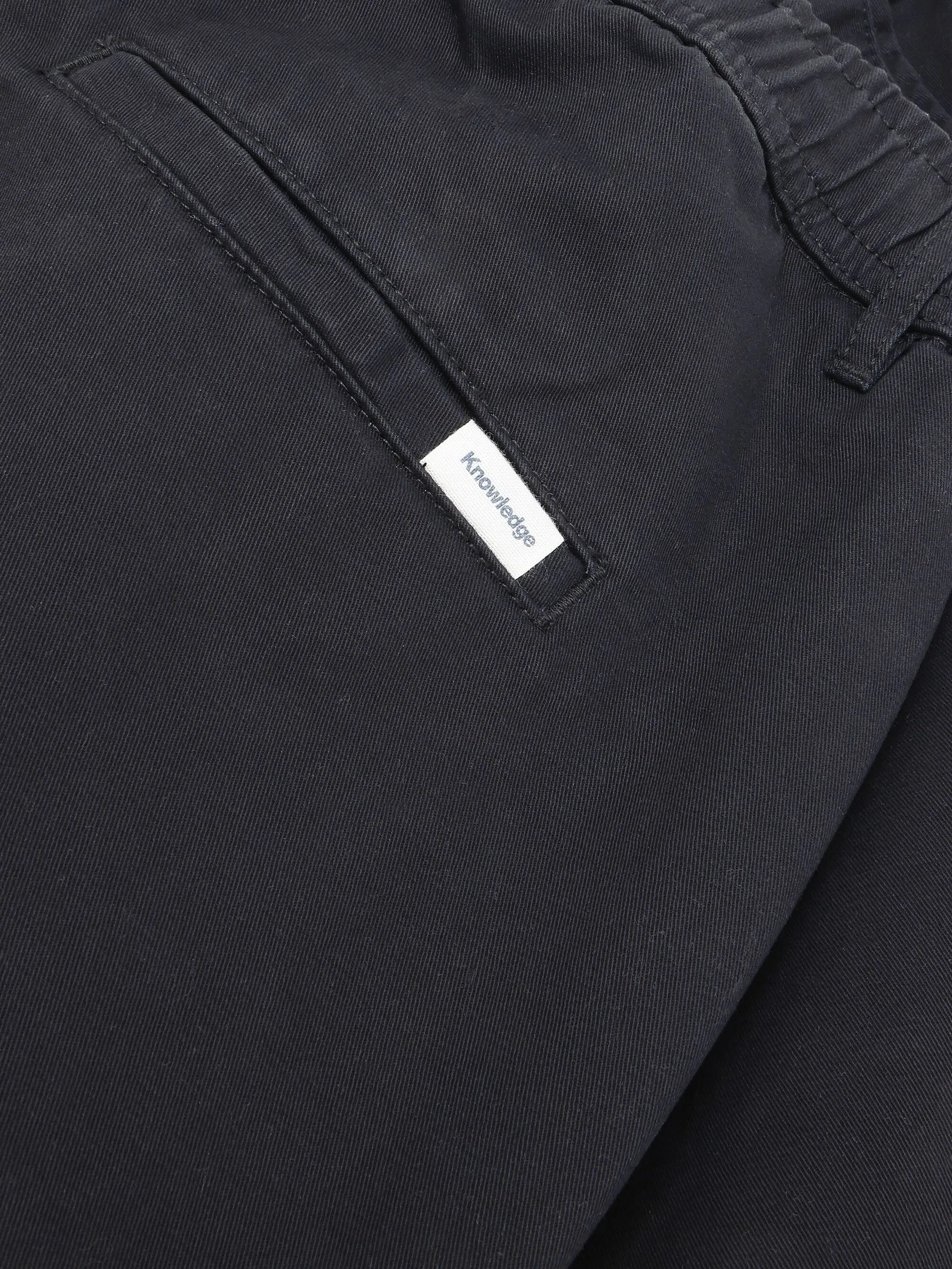 POSEY wide mid-rise twill shorts - GOTS/Vegan - Black Jet Knowledge Cotton