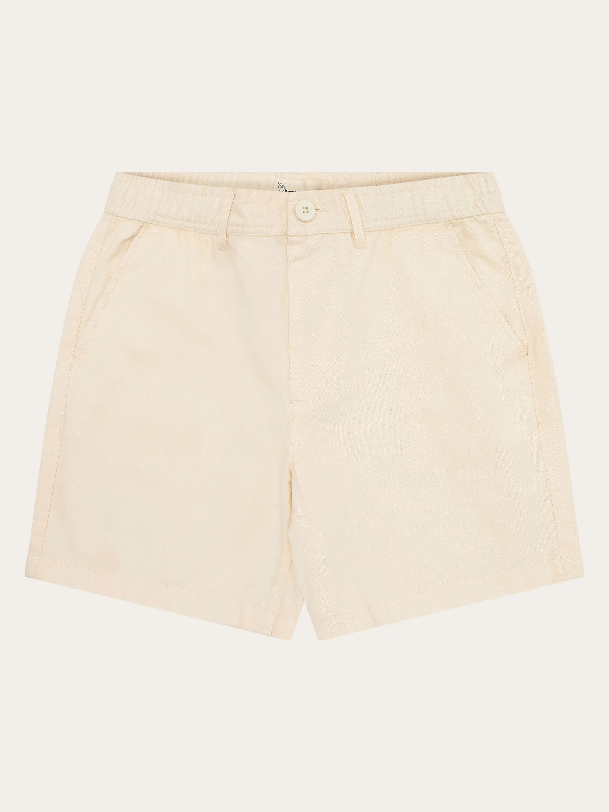 POSEY wide mid-rise twill shorts - GOTS/Vegan - Egret Knowledge Cotton
