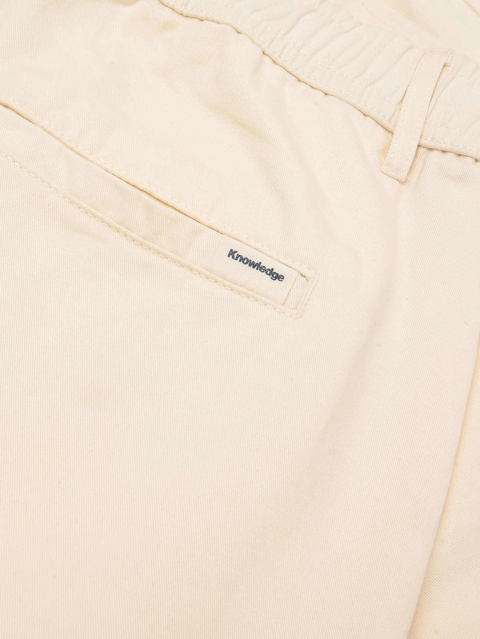 POSEY wide mid-rise twill shorts - GOTS/Vegan - Egret Knowledge Cotton