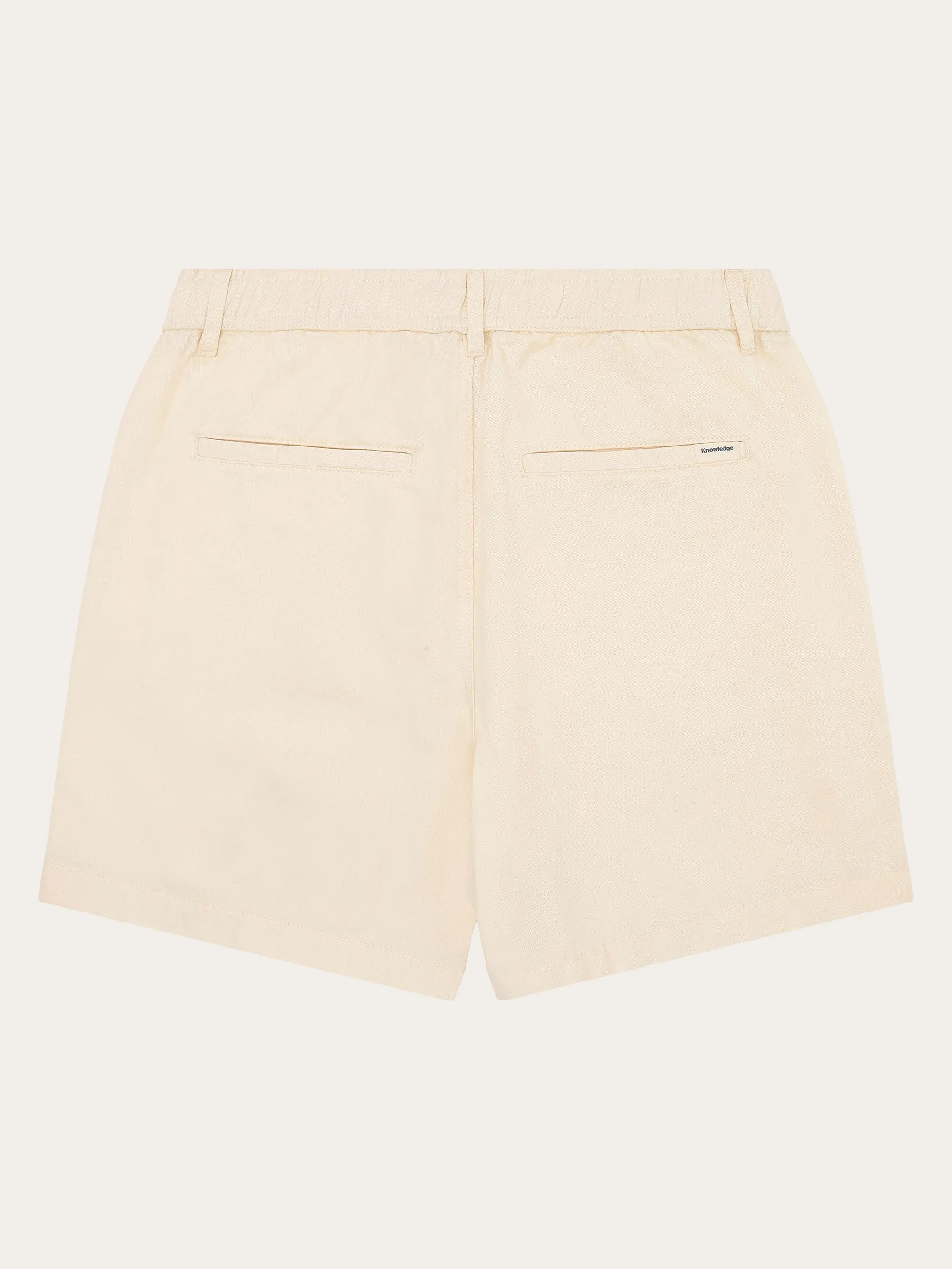 POSEY wide mid-rise twill shorts - GOTS/Vegan - Egret Knowledge Cotton