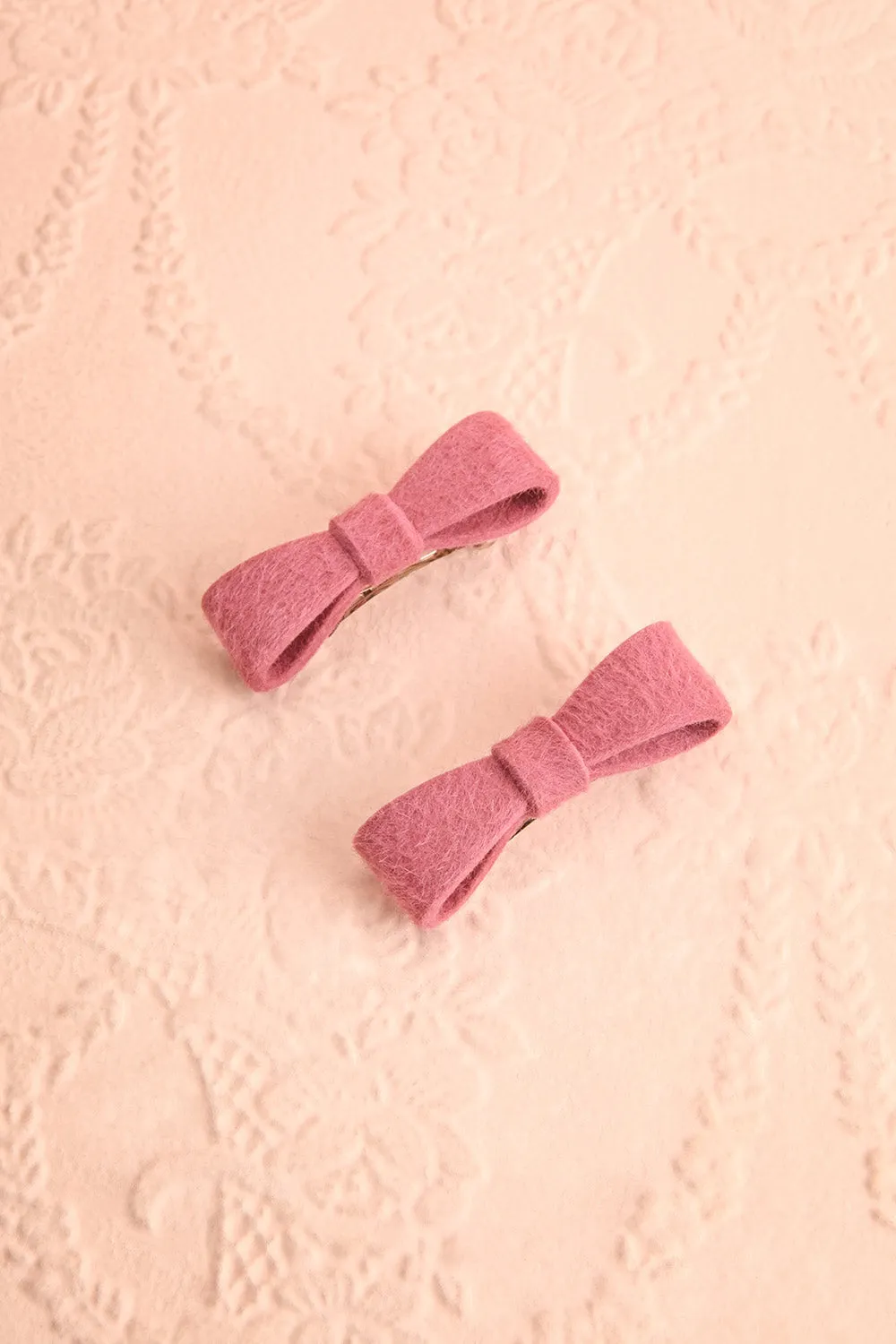 Puriminimosa Mauve | Mini Bow Hair Clips