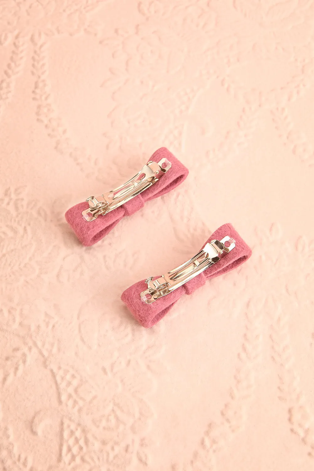 Puriminimosa Mauve | Mini Bow Hair Clips
