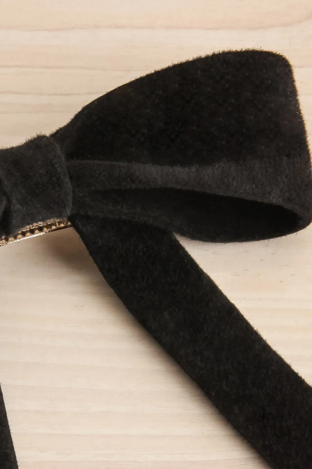 Purimosa Black | Felt Bow Hair Clip