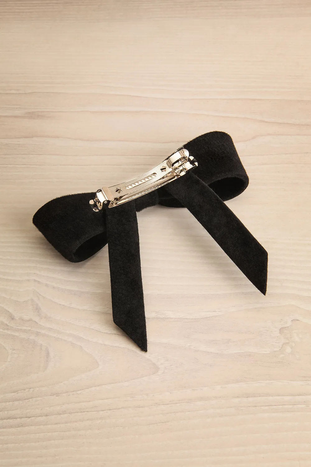 Purimosa Black | Felt Bow Hair Clip