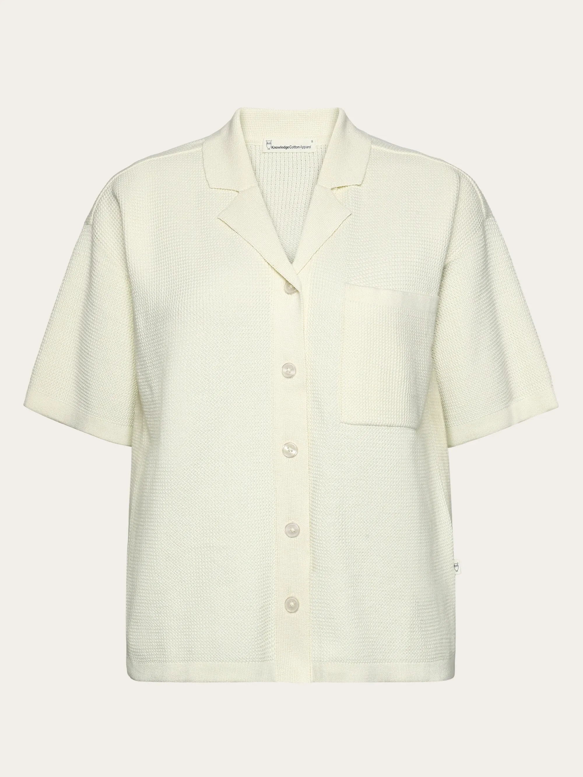 Racking stitch short sleeved shirt - Regenerative Organic Certified - GOTS/Vegan - Egret Knowledge Cotton