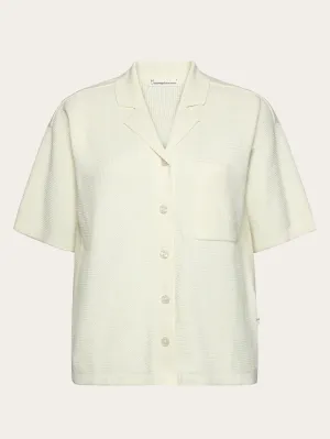 Racking stitch short sleeved shirt - Regenerative Organic Certified - GOTS/Vegan - Egret Knowledge Cotton