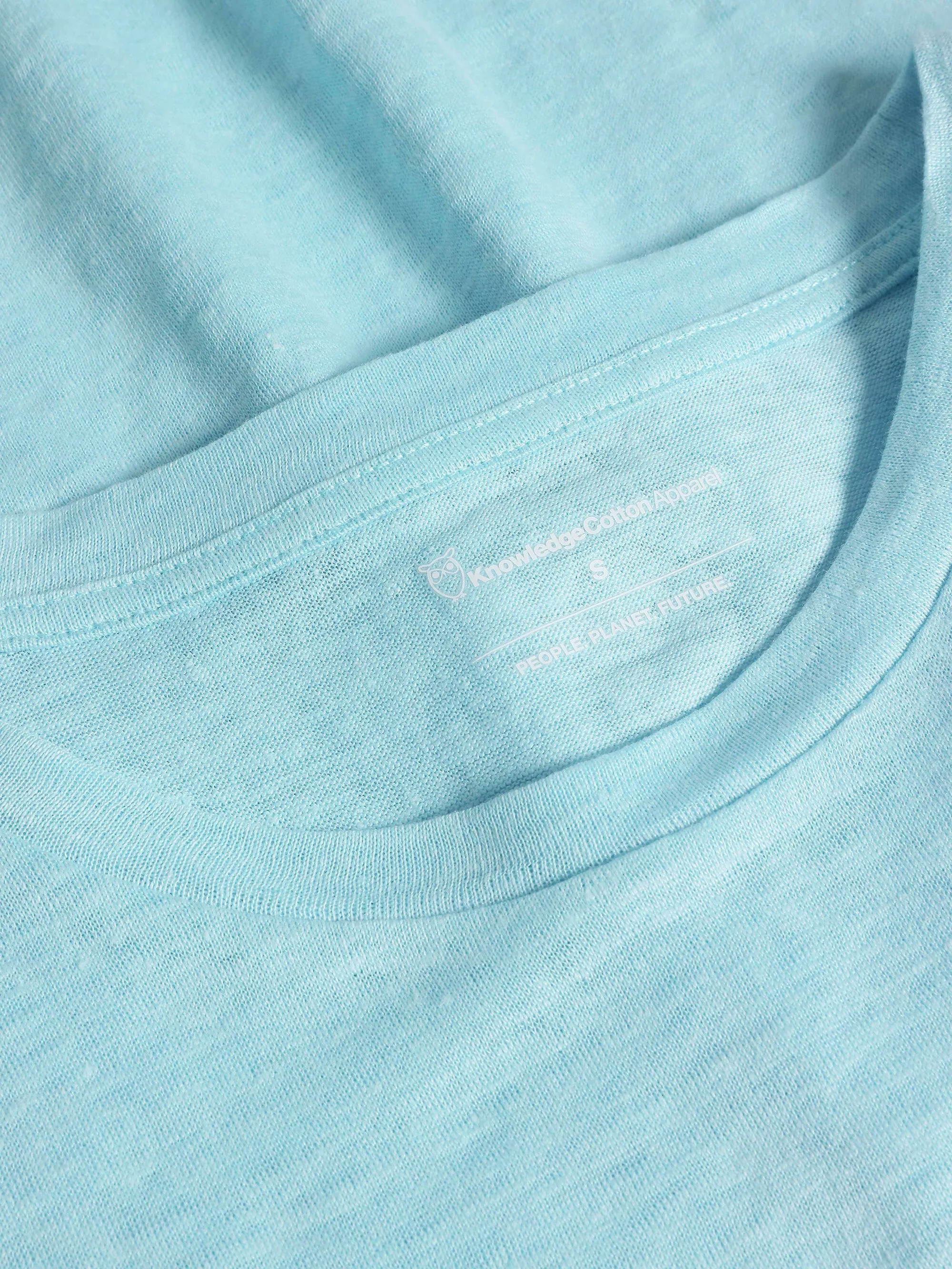 Reg linen t-shirt - Aqua-Esque Knowledge Cotton