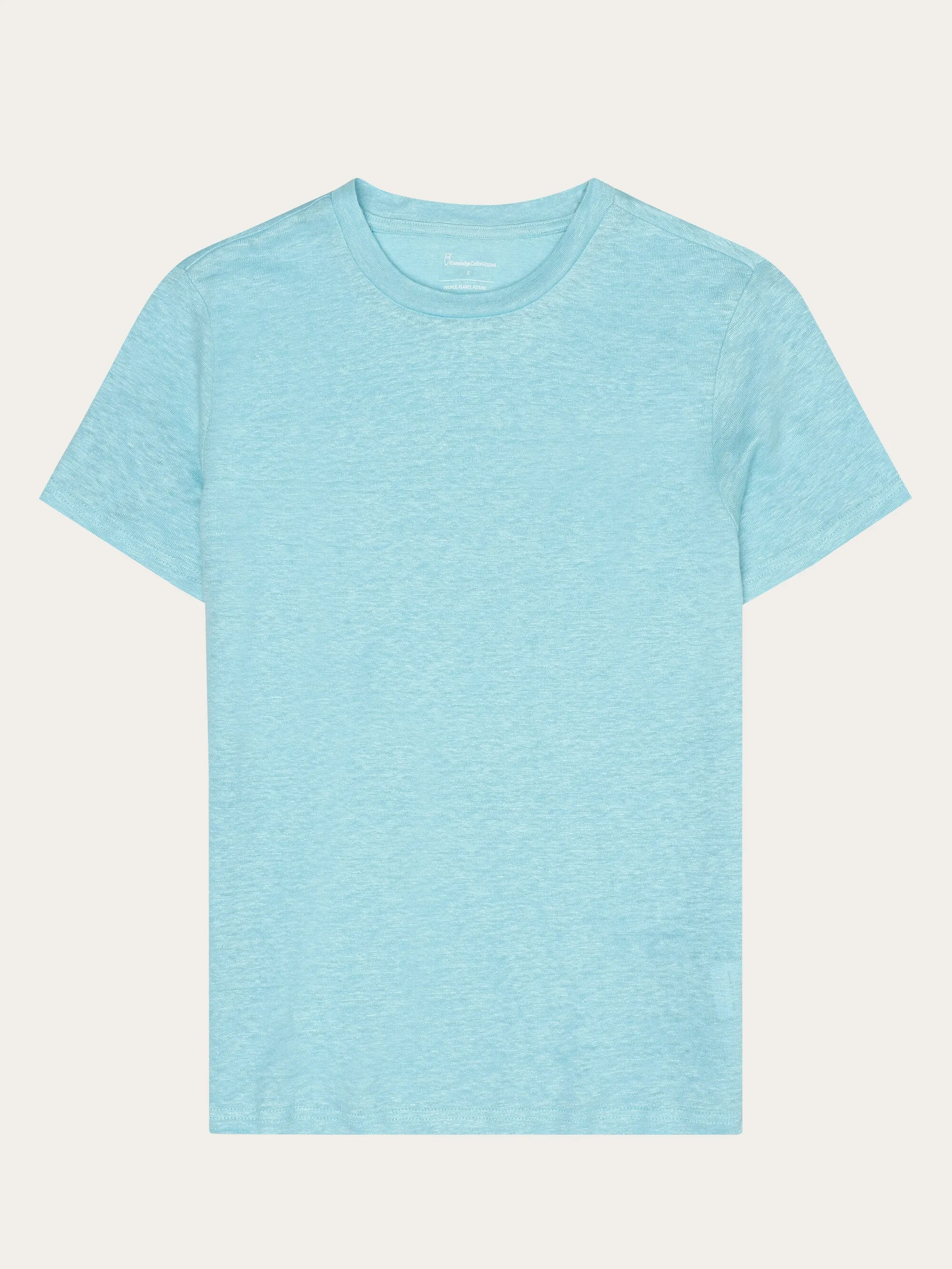 Reg linen t-shirt - Aqua-Esque Knowledge Cotton