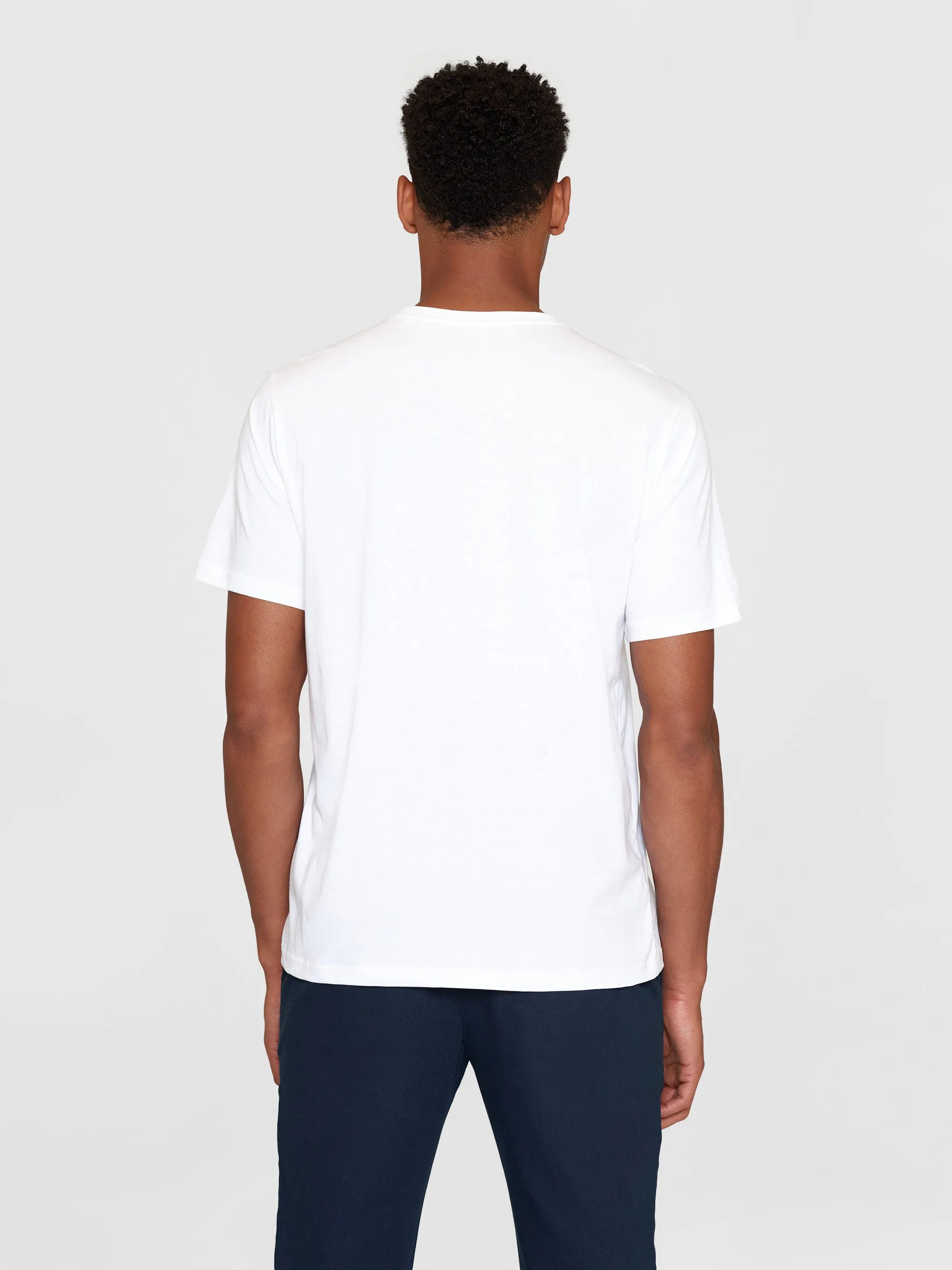 Regular big owl front print t-shirt - GOTS - Bright White Knowledge Cotton