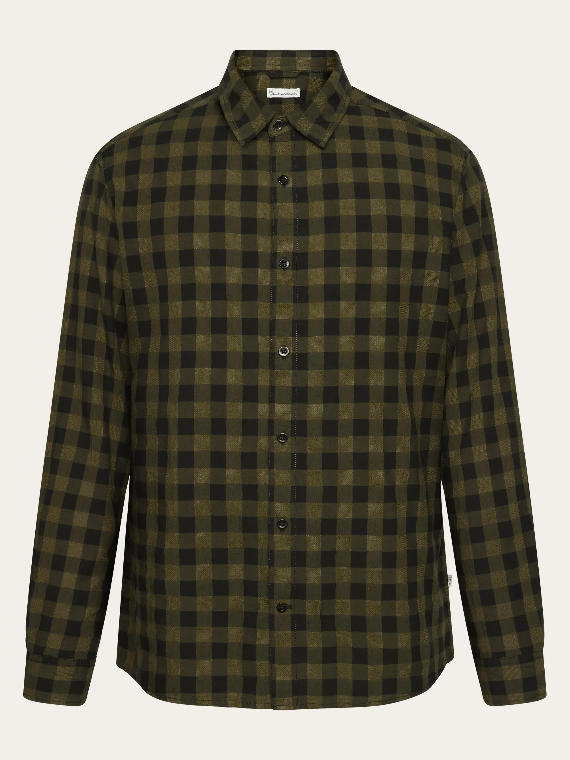 Regular checked shirt - GOTS/Vegan - Green check Knowledge Cotton