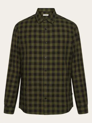 Regular checked shirt - GOTS/Vegan - Green check Knowledge Cotton