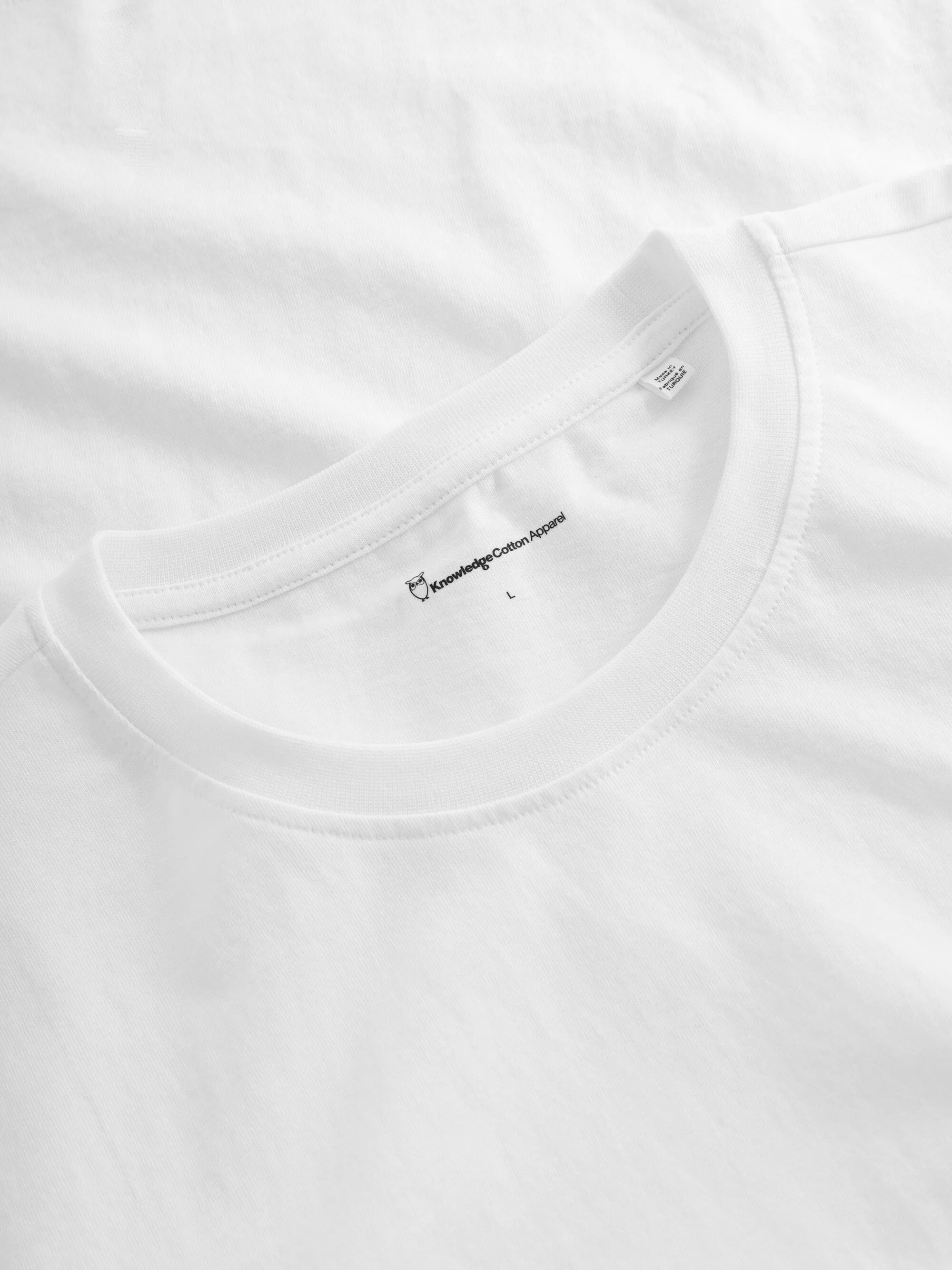 Regular fit Badge t-shirt - Bright White Knowledge Cotton