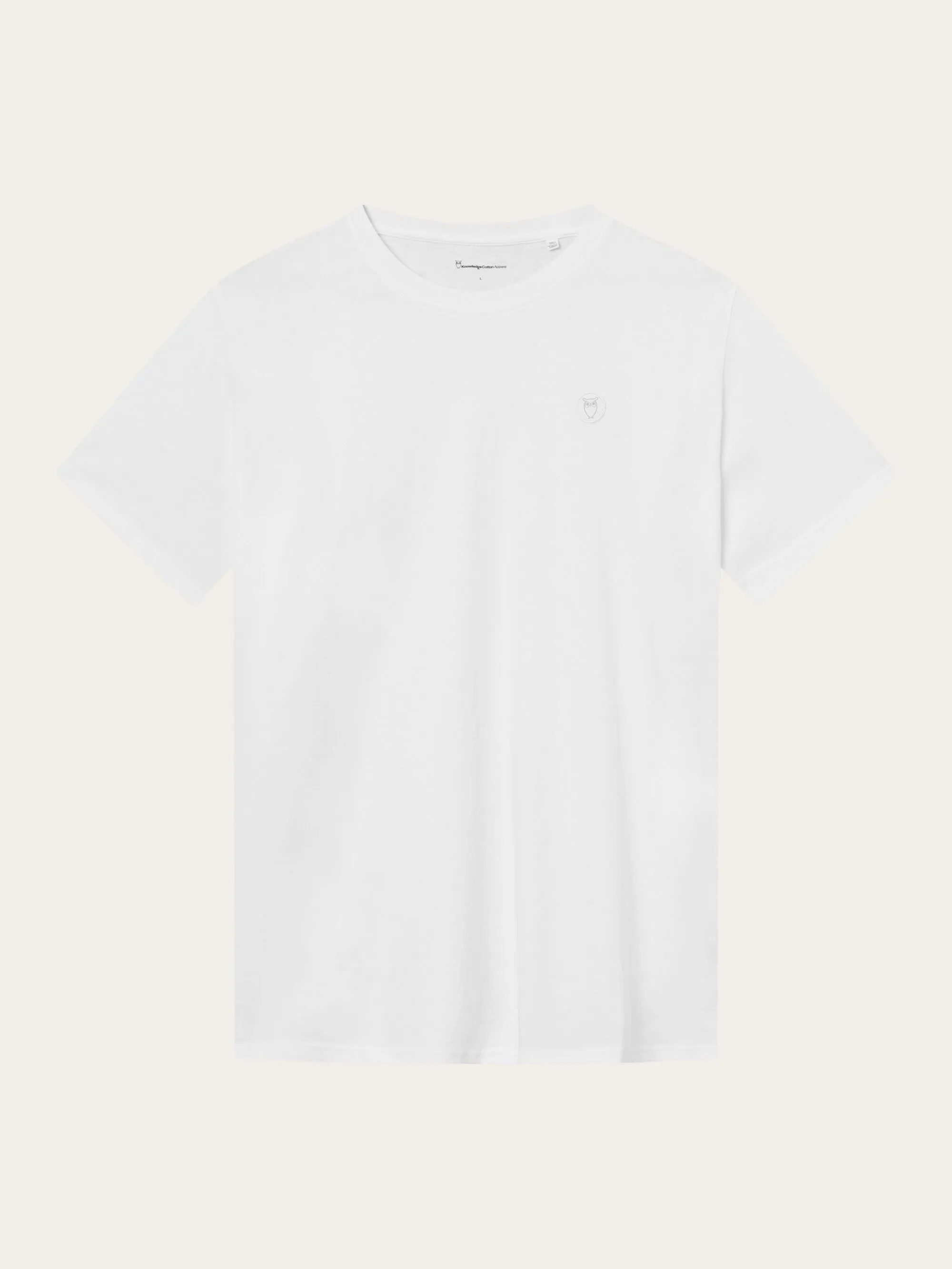 Regular fit Badge t-shirt - Bright White Knowledge Cotton