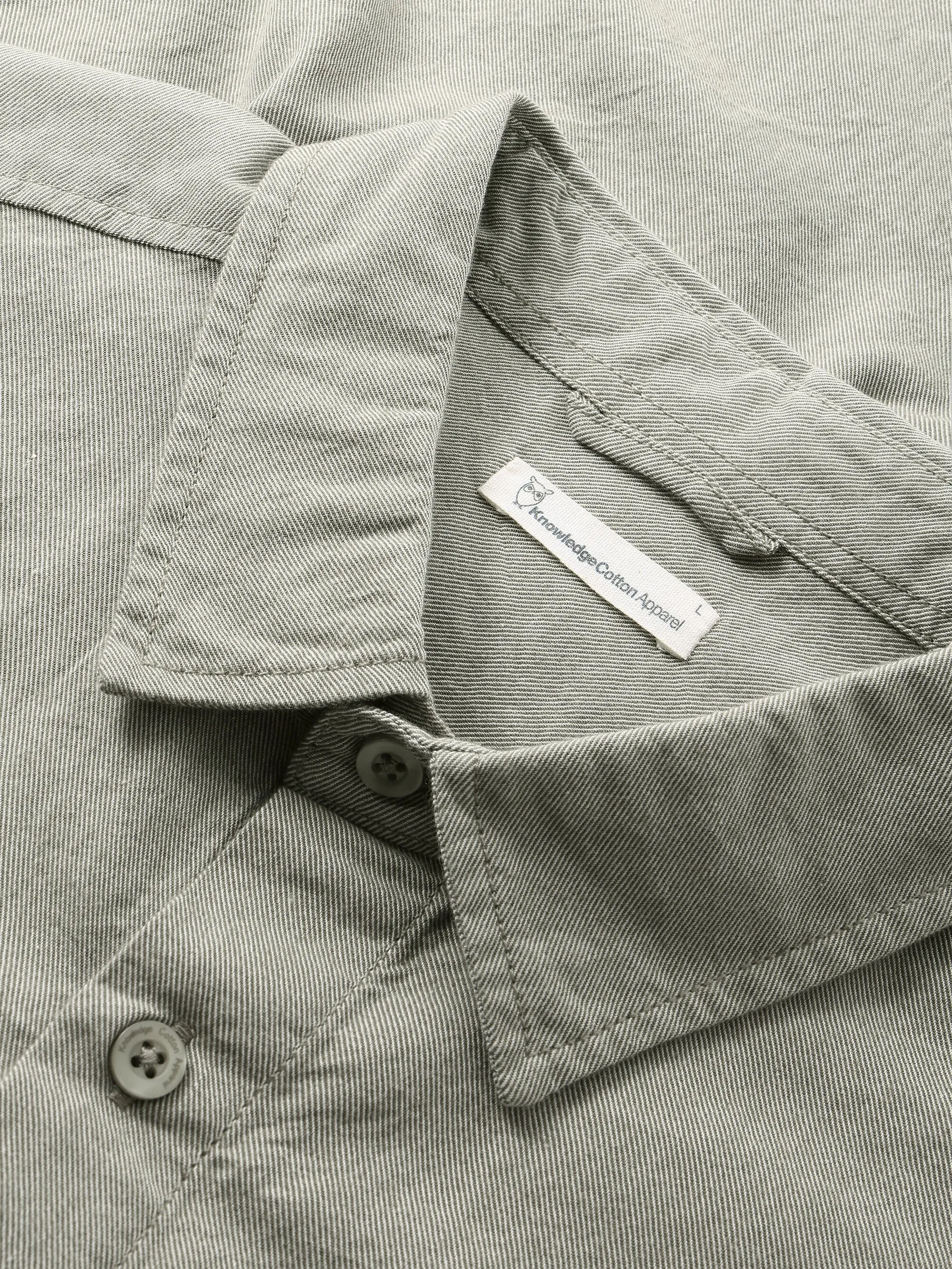 Regular fit light twill shirt - GOTS/Vegan - Burned Olive Knowledge Cotton
