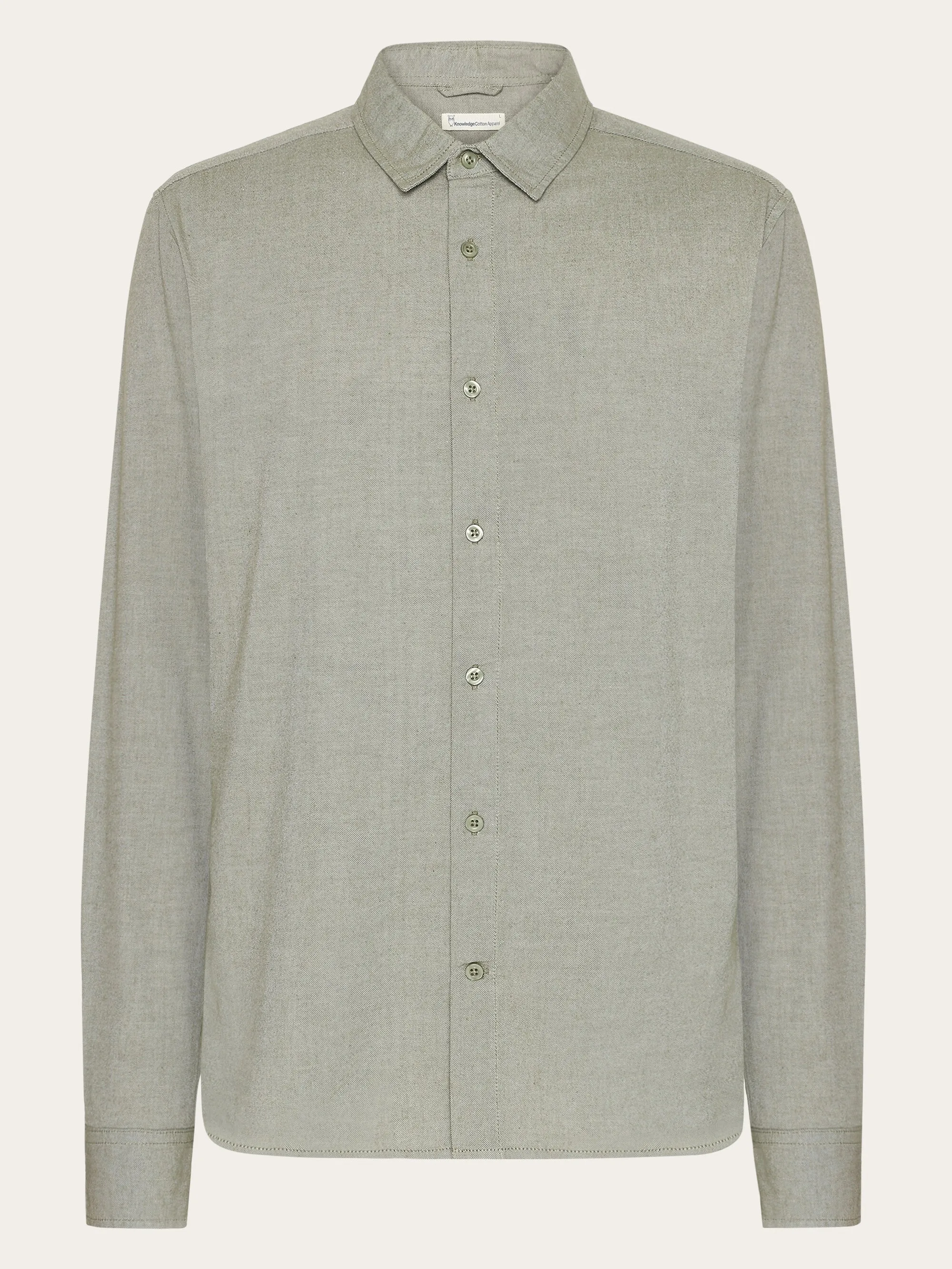 Regular fit light twill shirt - GOTS/Vegan - Burned Olive Knowledge Cotton