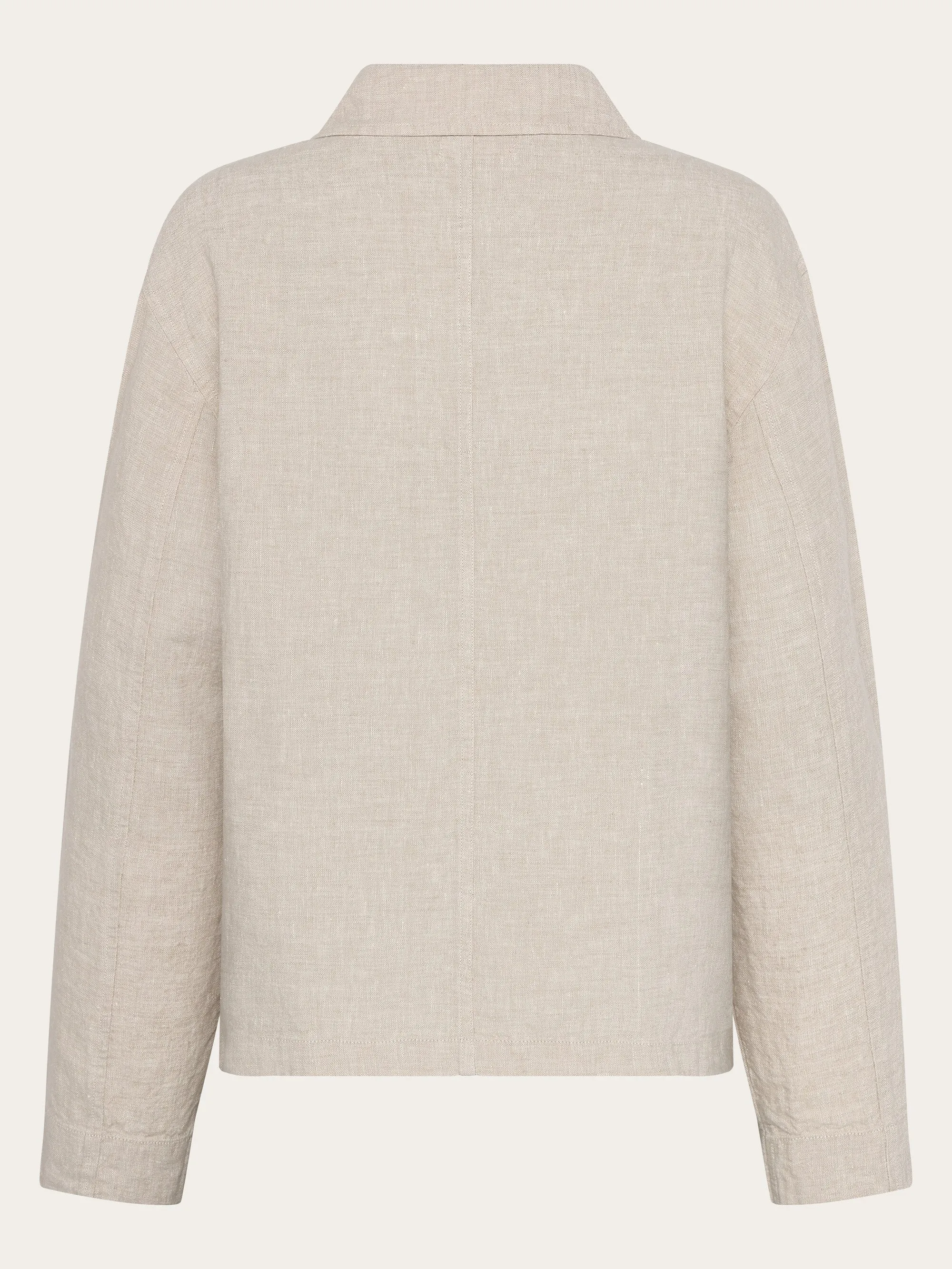 Regular linen overshirt - GOTS/Vegan - Yarndyed - Light feather gray Knowledge Cotton