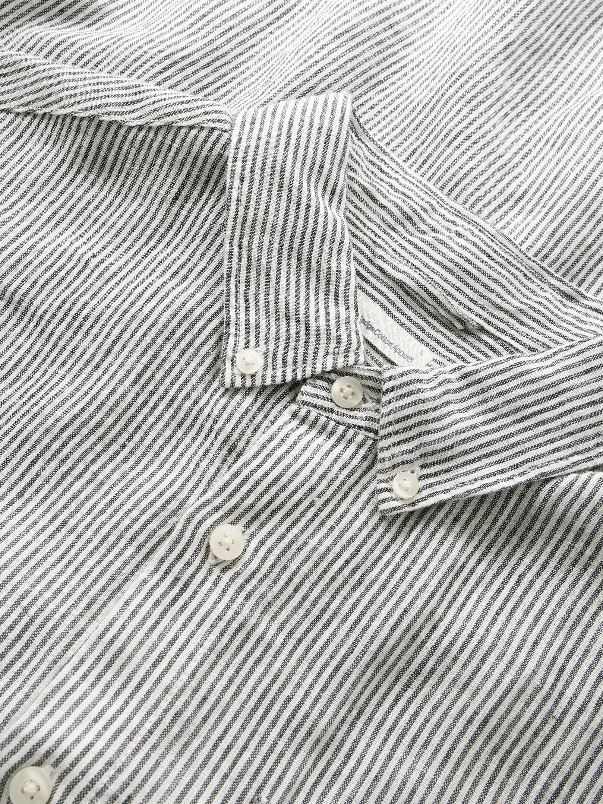 Regular striped linen shirt - GOTS/Vegan - Total Eclipse Knowledge Cotton