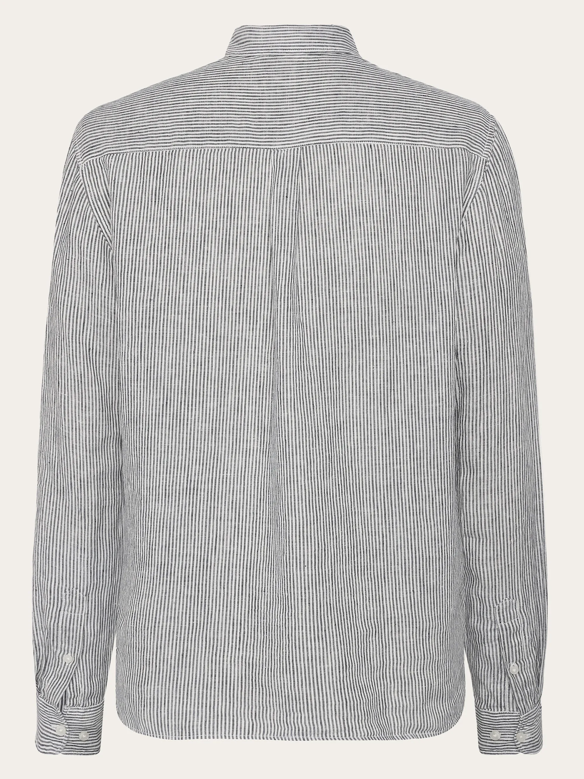 Regular striped linen shirt - GOTS/Vegan - Total Eclipse Knowledge Cotton