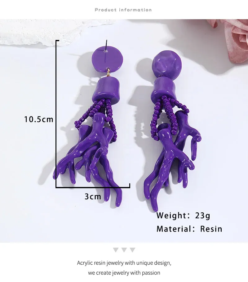 Resin Coral Drop Earrings Anna Kay Co
