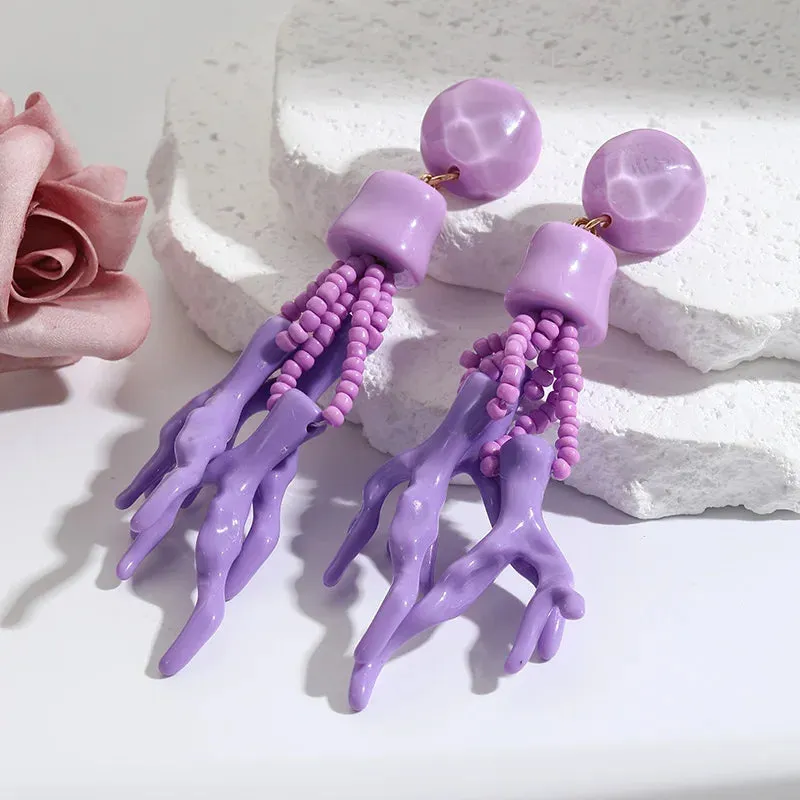 Resin Coral Drop Earrings Anna Kay Co
