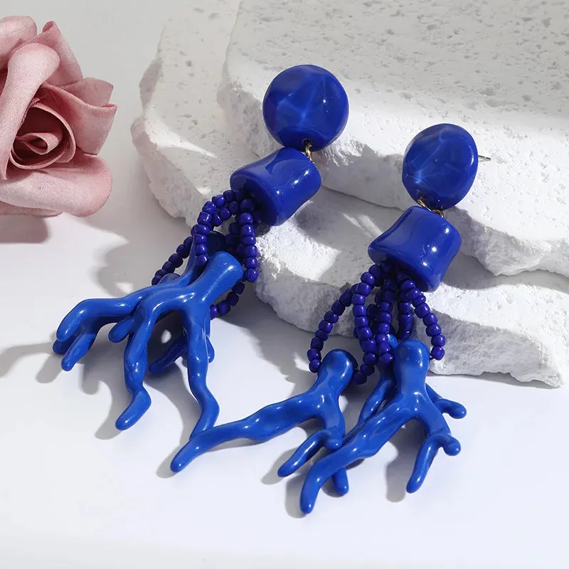 Resin Coral Drop Earrings Anna Kay Co