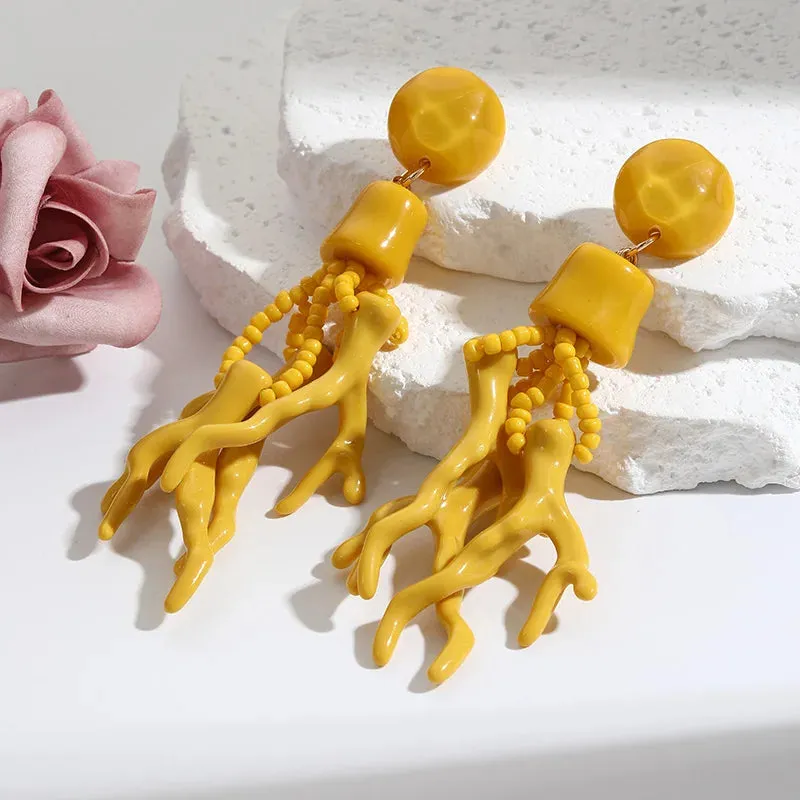 Resin Coral Drop Earrings Anna Kay Co