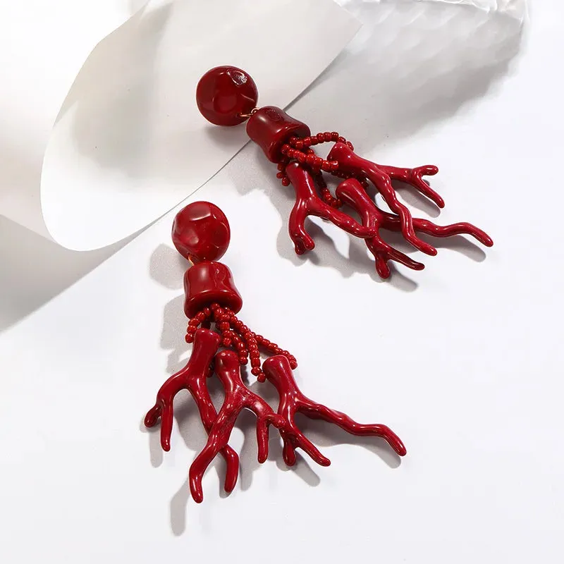 Resin Coral Drop Earrings Anna Kay Co