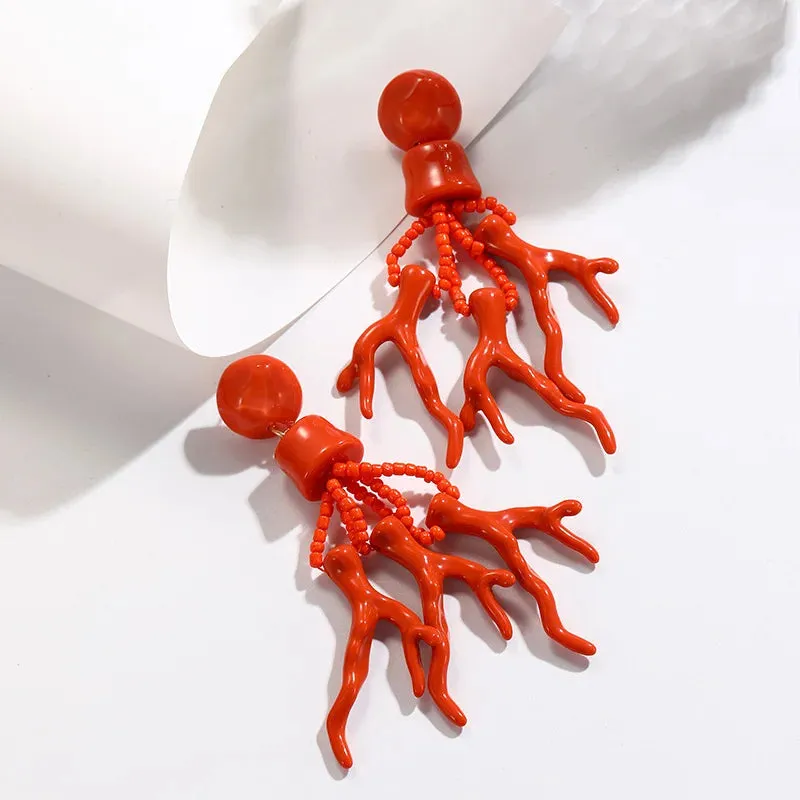 Resin Coral Drop Earrings Anna Kay Co