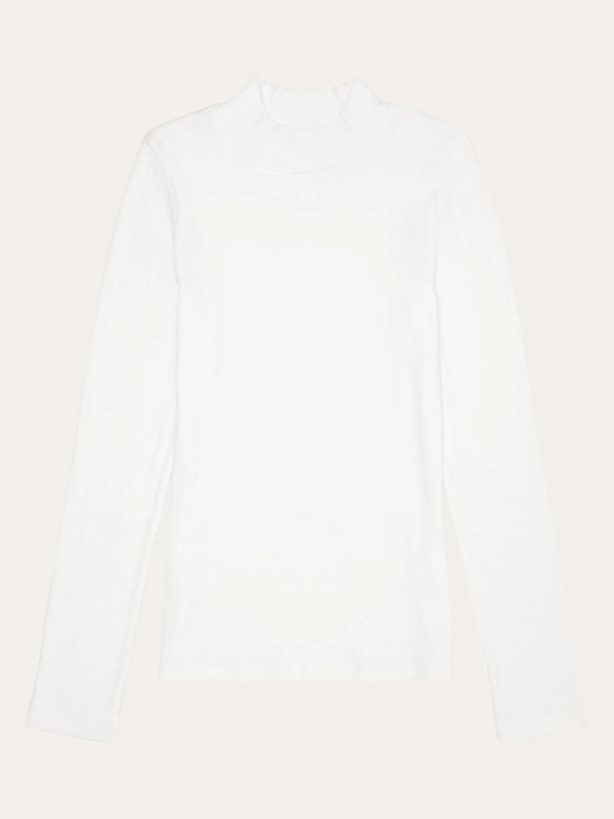 Rib high neck LS - Star White Knowledge Cotton