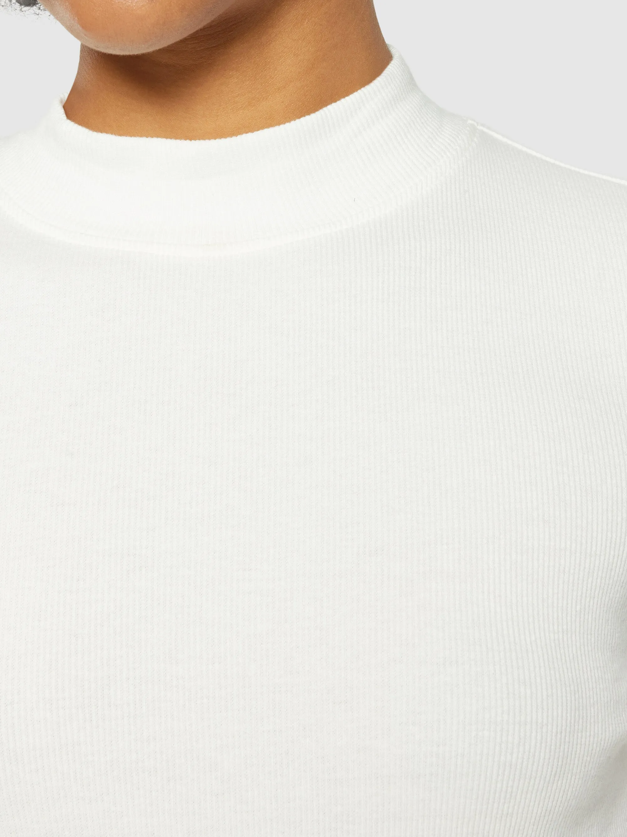 Rib high neck LS - Star White Knowledge Cotton