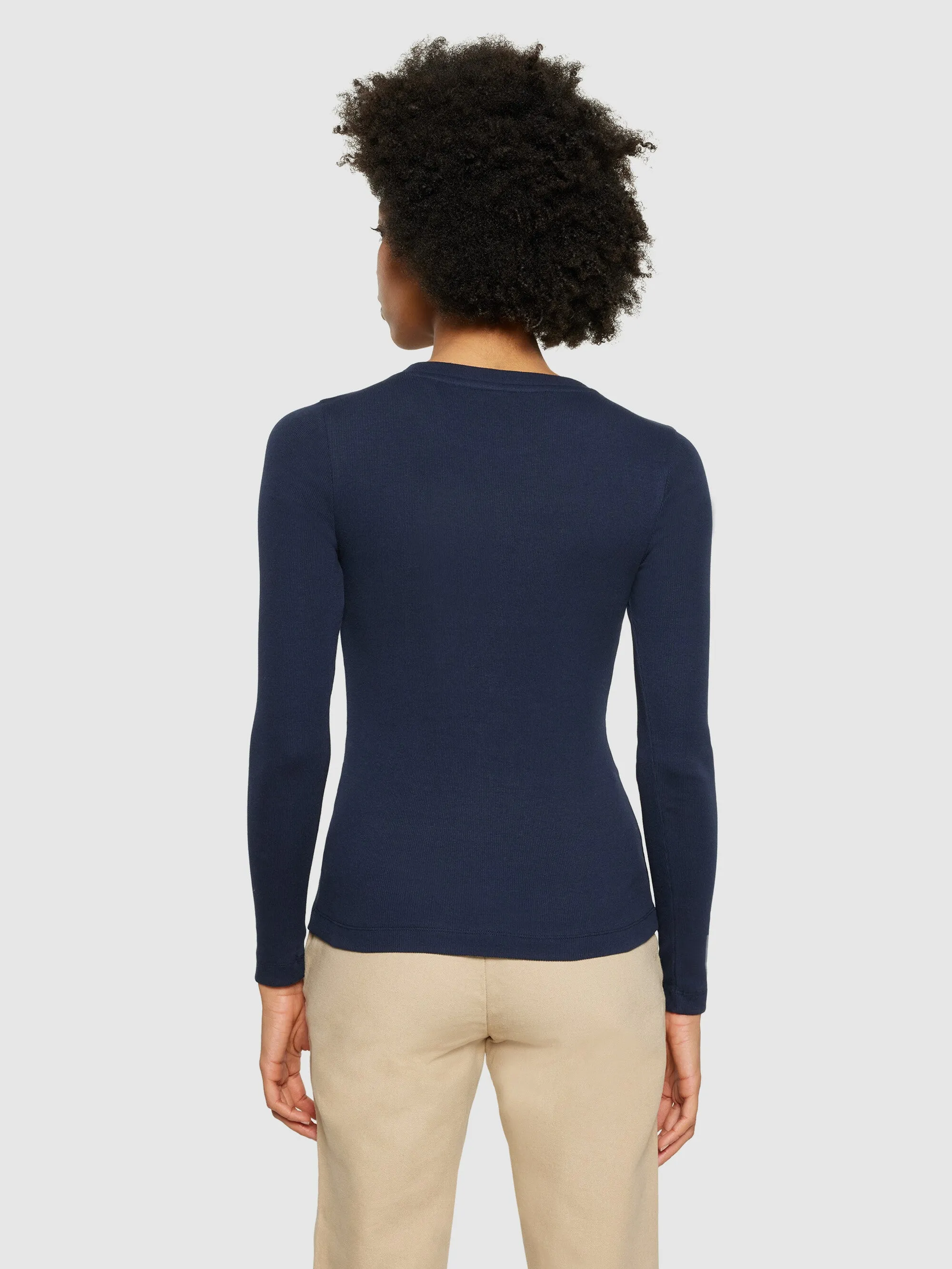 Rib Scoop neck long sleeved - Night Sky Knowledge Cotton