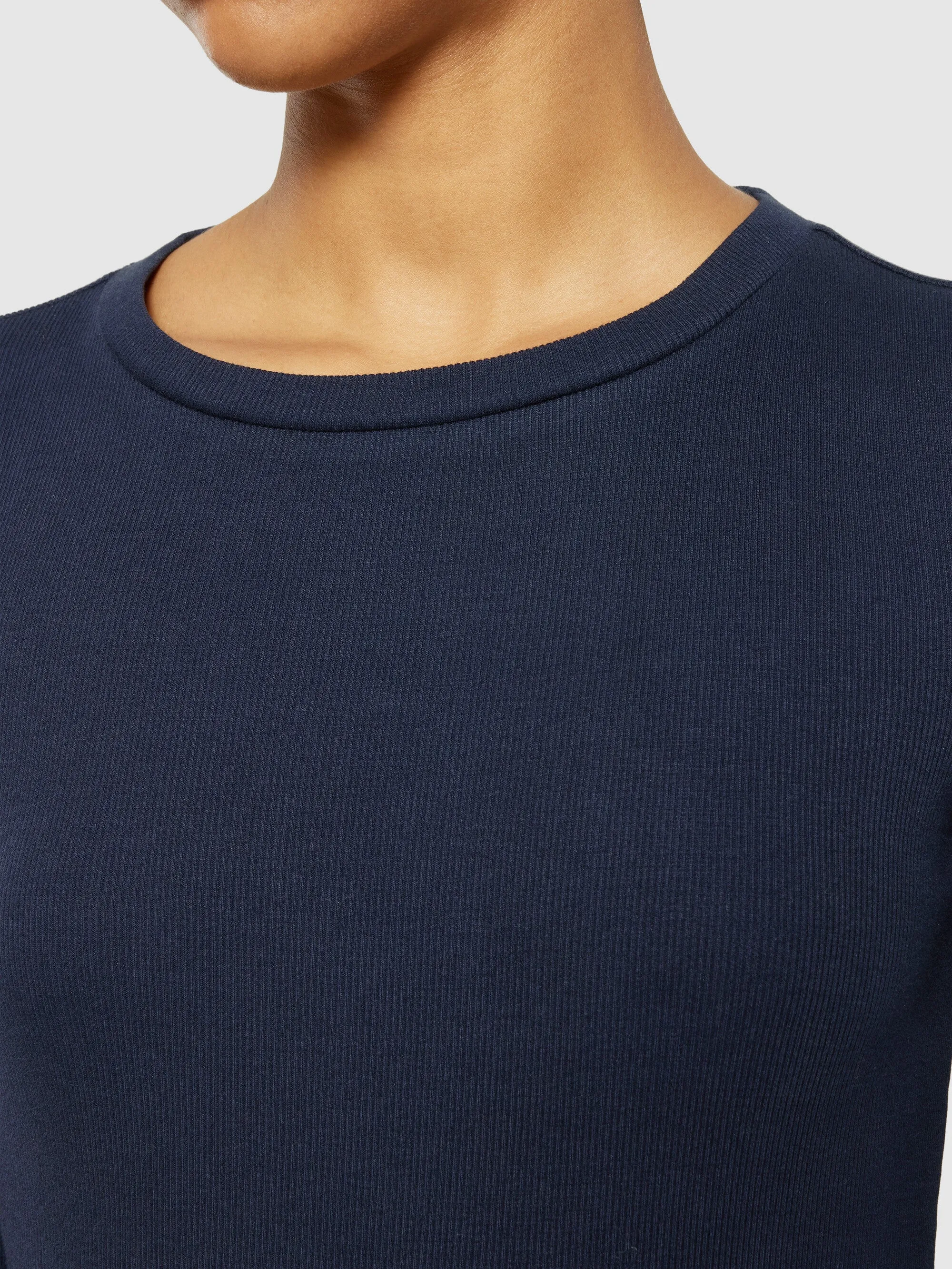 Rib Scoop neck long sleeved - Night Sky Knowledge Cotton