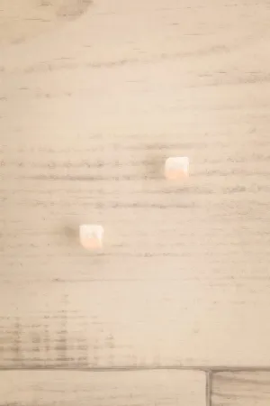 Riven Beige | Square Stud Earrings
