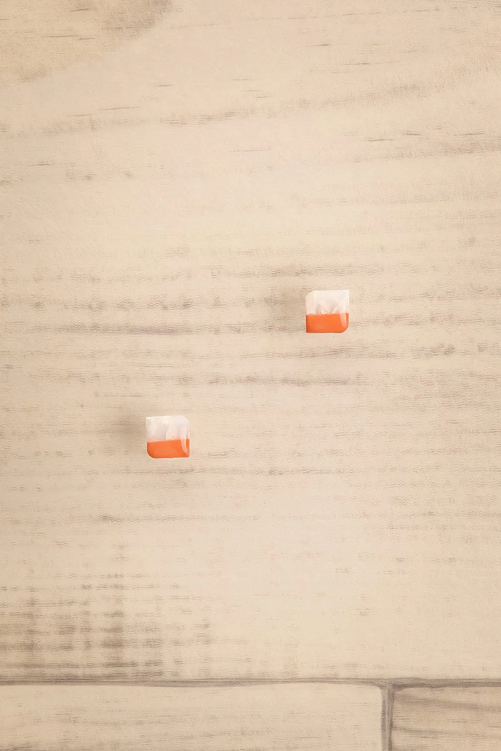 Riven Orange | Square Stud Earrings