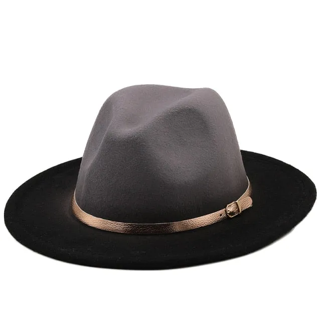 Round Fedora Top Hat with Belt Anna Kay Co