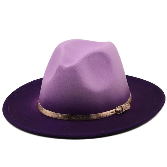 Round Fedora Top Hat with Belt Anna Kay Co