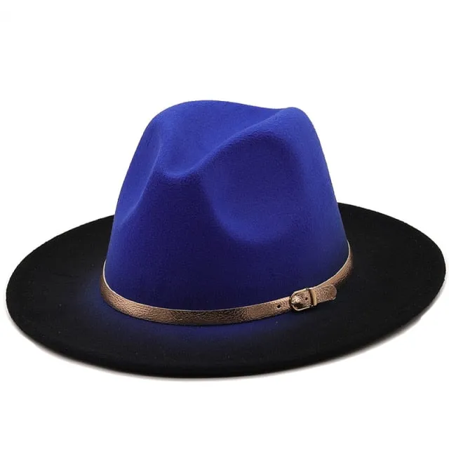 Round Fedora Top Hat with Belt Anna Kay Co
