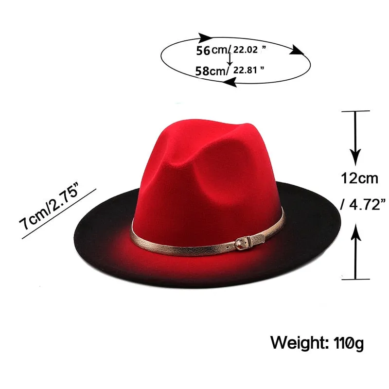 Round Fedora Top Hat with Belt Anna Kay Co