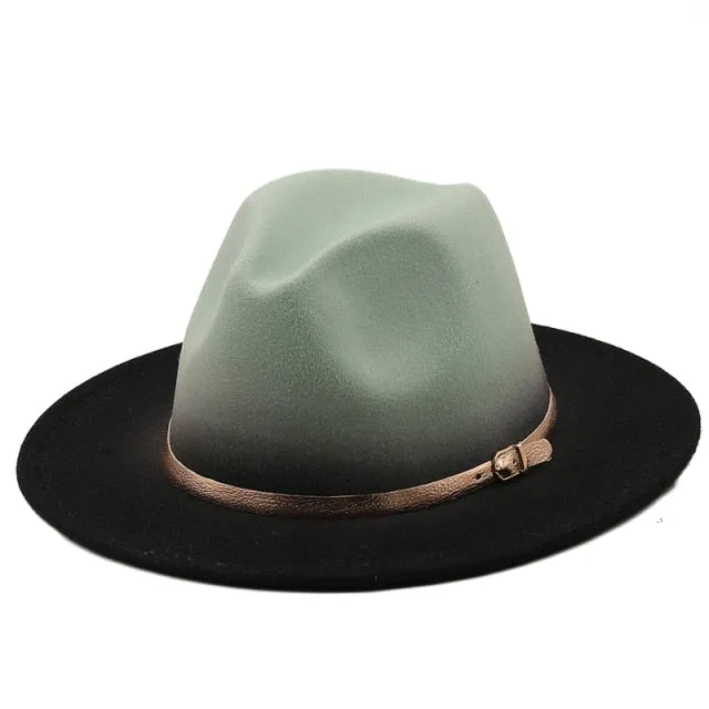 Round Fedora Top Hat with Belt Anna Kay Co
