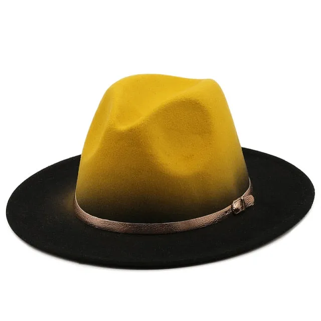 Round Fedora Top Hat with Belt Anna Kay Co
