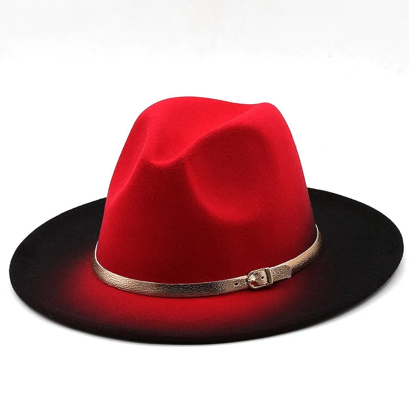 Round Fedora Top Hat with Belt Anna Kay Co