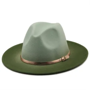 Round Fedora Top Hat with Belt Anna Kay Co
