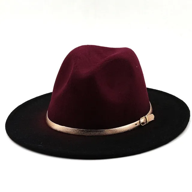 Round Fedora Top Hat with Belt Anna Kay Co