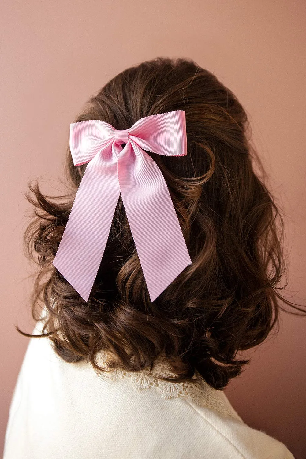 Saffy Beige | Ribbed Bow Barrette