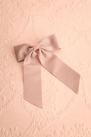 Saffy Beige | Ribbed Bow Barrette