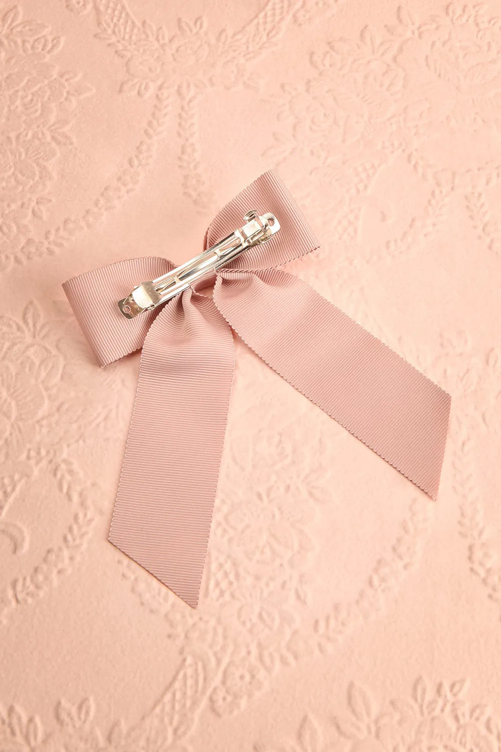 Saffy Beige | Ribbed Bow Barrette